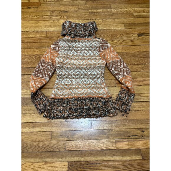 Desigual Womens Sweater Size Medium Orange Wool Mohair Cowl Neck Pullover - Picture 7 of 7